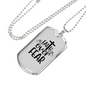 Faith Over Fear Cross White Necklace Stainless Steel or 18k Gold Dog Tag 24" Chain-Express Your Love Gifts