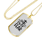 Faith Over Fear Cross White Necklace Stainless Steel or 18k Gold Dog Tag 24" Chain-Express Your Love Gifts