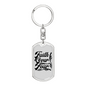 Faith Over Fear Dark Keychain Stainless Steel or 18k Gold Dog Tag Keyring-Express Your Love Gifts