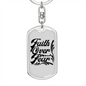 Faith Over Fear Dark Keychain Stainless Steel or 18k Gold Dog Tag Keyring-Express Your Love Gifts