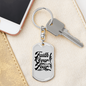 Faith Over Fear Dark Keychain Stainless Steel or 18k Gold Dog Tag Keyring-Express Your Love Gifts