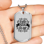 Faith Over Fear Dark Necklace Stainless Steel or 18k Gold Dog Tag 24" Chain-Express Your Love Gifts