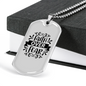 Faith Over Fear Dark Necklace Stainless Steel or 18k Gold Dog Tag 24" Chain-Express Your Love Gifts