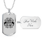 Faith Over Fear Dark Necklace Stainless Steel or 18k Gold Dog Tag 24" Chain-Express Your Love Gifts