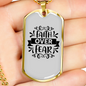 Faith Over Fear Dark Necklace Stainless Steel or 18k Gold Dog Tag 24" Chain-Express Your Love Gifts