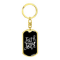 Faith Over Fear Design Keychain Stainless Steel or 18k Gold Dog Tag Keyring-Express Your Love Gifts