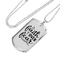 Faith Over Fear Heart Cross Necklace Stainless Steel or 18k Gold Dog Tag 24" Chain-Express Your Love Gifts