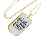 Faith Over Fear Heart Cross Necklace Stainless Steel or 18k Gold Dog Tag 24" Chain-Express Your Love Gifts