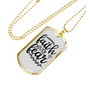 Faith Over Fear Necklace Stainless Steel or 18k Gold Dog Tag 24" Chain-Express Your Love Gifts