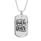 Faith Over Fear Necklace Stainless Steel or 18k Gold Dog Tag 24" Chain-Express Your Love Gifts
