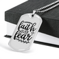 Faith Over Fear Necklace Stainless Steel or 18k Gold Dog Tag 24" Chain-Express Your Love Gifts