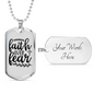 Faith Over Fear Necklace Stainless Steel or 18k Gold Dog Tag 24" Chain-Express Your Love Gifts