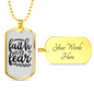 Faith Over Fear Necklace Stainless Steel or 18k Gold Dog Tag 24" Chain-Express Your Love Gifts