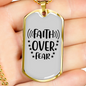 Faith Over Fear Stars Necklace Stainless Steel or 18k Gold Dog Tag 24" Chain-Express Your Love Gifts