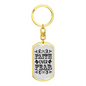 Faith Over Fear White Keychain Stainless Steel or 18k Gold Dog Tag Keyring-Express Your Love Gifts