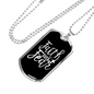 Faith Over Fear White Necklace Stainless Steel or 18k Gold Dog Tag 24" Chain-Express Your Love Gifts