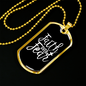 Faith Over Fear White Necklace Stainless Steel or 18k Gold Dog Tag 24" Chain-Express Your Love Gifts