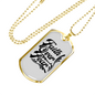 Faith Over Necklace Stainless Steel or 18k Gold Dog Tag 24" Chain-Express Your Love Gifts