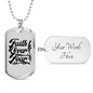 Faith Over Necklace Stainless Steel or 18k Gold Dog Tag 24" Chain-Express Your Love Gifts