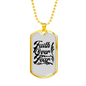 Faith Over Necklace Stainless Steel or 18k Gold Dog Tag 24" Chain-Express Your Love Gifts
