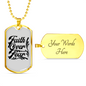Faith Over Necklace Stainless Steel or 18k Gold Dog Tag 24" Chain-Express Your Love Gifts