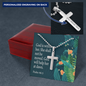 Faith Psalm 46:5 Cross Necklace Message Card W Ball Chain Pendant-Express Your Love Gifts