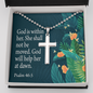 Faith Psalm 46:5 Cross Necklace Message Card W Ball Chain Pendant-Express Your Love Gifts