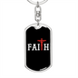 Faith Red Cross Keychain Stainless Steel or 18k Gold Dog Tag Keyring-Express Your Love Gifts