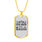 Faith Success Arrow Necklace Stainless Steel or 18k Gold Dog Tag 24" Chain-Express Your Love Gifts