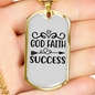 Faith Success Arrow Necklace Stainless Steel or 18k Gold Dog Tag 24" Chain-Express Your Love Gifts