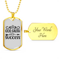 Faith Success Arrow Necklace Stainless Steel or 18k Gold Dog Tag 24" Chain-Express Your Love Gifts