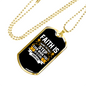 Faith The First Step Necklace Stainless Steel or 18k Gold Dog Tag 24" Chain-Express Your Love Gifts