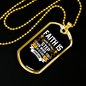 Faith The First Step Necklace Stainless Steel or 18k Gold Dog Tag 24" Chain-Express Your Love Gifts