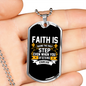Faith The First Step Necklace Stainless Steel or 18k Gold Dog Tag 24" Chain-Express Your Love Gifts