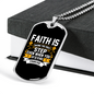 Faith The First Step Necklace Stainless Steel or 18k Gold Dog Tag 24" Chain-Express Your Love Gifts