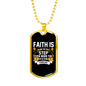 Faith The First Step Necklace Stainless Steel or 18k Gold Dog Tag 24" Chain-Express Your Love Gifts