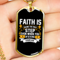 Faith The First Step Necklace Stainless Steel or 18k Gold Dog Tag 24" Chain-Express Your Love Gifts