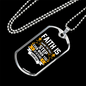 Faith The First Step Necklace Stainless Steel or 18k Gold Dog Tag 24" Chain-Express Your Love Gifts