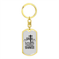 Faith Weights Keychain Stainless Steel or 18k Gold Dog Tag Keyring-Express Your Love Gifts