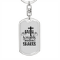 Faith Weights Keychain Stainless Steel or 18k Gold Dog Tag Keyring-Express Your Love Gifts