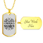 Faith Weights Protein Shakes Necklace Stainless Steel or 18k Gold Dog Tag 24" Chain-Express Your Love Gifts