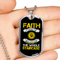 Faith Whole Staircase Necklace Stainless Steel or 18k Gold Dog Tag 24" Chain-Express Your Love Gifts