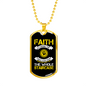 Faith Whole Staircase Necklace Stainless Steel or 18k Gold Dog Tag 24" Chain-Express Your Love Gifts