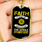 Faith Whole Staircase Necklace Stainless Steel or 18k Gold Dog Tag 24" Chain-Express Your Love Gifts
