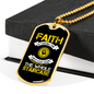 Faith Whole Staircase Necklace Stainless Steel or 18k Gold Dog Tag 24" Chain-Express Your Love Gifts