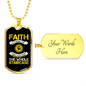 Faith Whole Staircase Necklace Stainless Steel or 18k Gold Dog Tag 24" Chain-Express Your Love Gifts