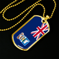 Falkland Island Flag Necklace Stainless Steel or 18k Gold Dog Tag 24" Chain-Express Your Love Gifts