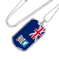 Falkland Island Flag Necklace Stainless Steel or 18k Gold Dog Tag 24" Chain-Express Your Love Gifts