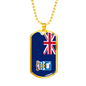Falkland Island Flag Necklace Stainless Steel or 18k Gold Dog Tag 24" Chain-Express Your Love Gifts