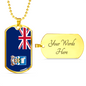 Falkland Island Flag Necklace Stainless Steel or 18k Gold Dog Tag 24" Chain-Express Your Love Gifts